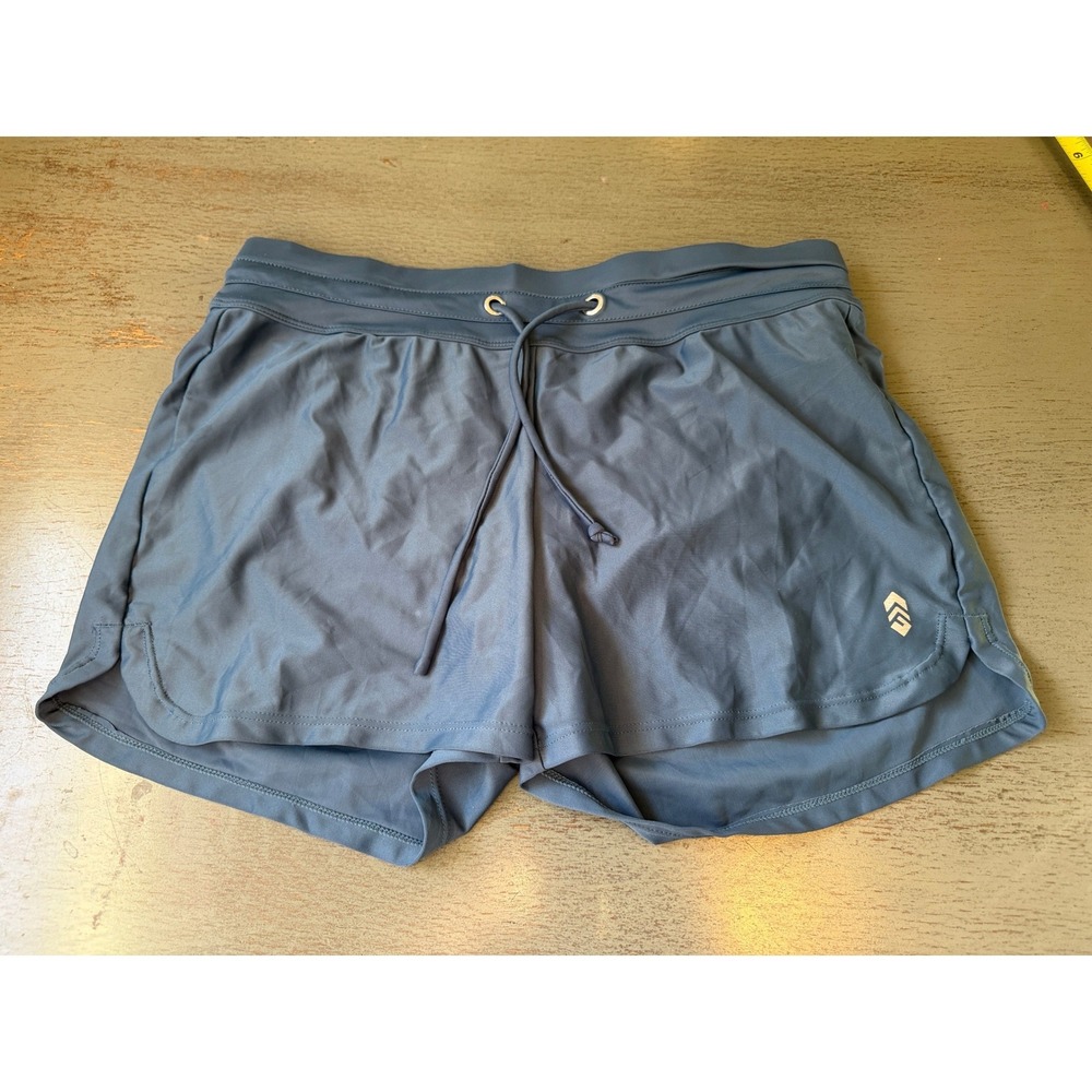Free Country Womens Blue Swim Board Shorts Size Medium 8/10 Lined Drawstring